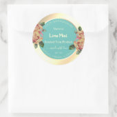  Bloemen Product Verpakkingsetiketten Blauwgroen G Ronde Sticker (Tas)