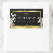 Bloemen Product Verpakkingsetiketten Zwart Goud Zi Rechthoekige Sticker (Tas)