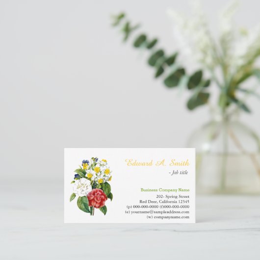   bloemen professioneel visitekaartje (Staand voorkant)