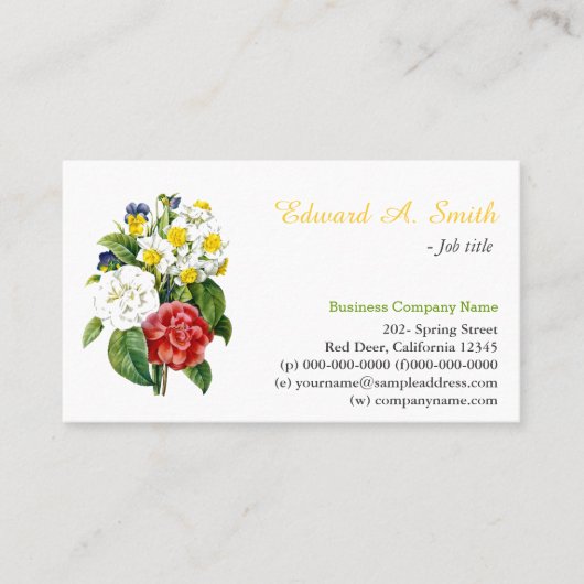   bloemen professioneel visitekaartje (Voorkant)