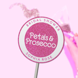 Bloemen & Prosecco Bloemboog Boho Bruidsontbijt Ronde Sticker