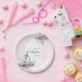 Bloemen & Prosecco Bloemboog Bruidsdiner Papieren Bordje (Feest)