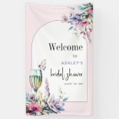 Bloemen & Prosecco Bloemboog Bruidsdouche Spandoek (Verticaal)