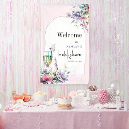 Bloemen & Prosecco Bloemboog Bruidsdouche Spandoek
