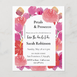 Bloemen & Prosecco Bloemboog Zomer Bruidsdouche Flyer