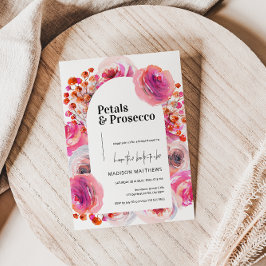 Bloemen & Prosecco Bloemboog Zomer Bruidsuitnodigi Kaart