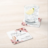 Bloemen & Prosecco Bloemenkrans Bruidsdiner Kartonnen Onderzetters (Insitu)