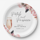 Bloemen & Prosecco Bloemig Bruidsfeest Papieren Bordje (Voorkant)