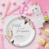 Bloemen & Prosecco Bloemige Bruids-Shower Papieren Bordje (Feest)