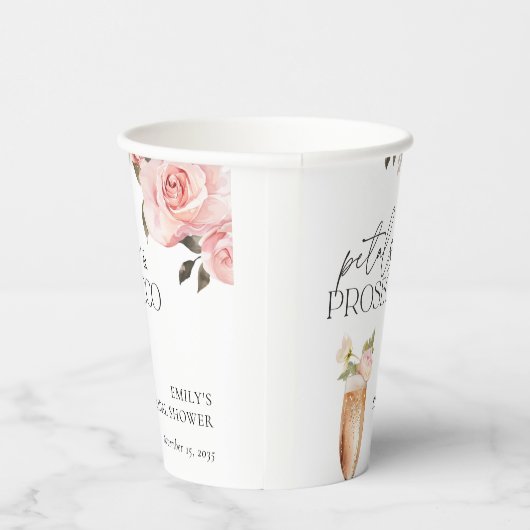 Bloemen & Prosecco Bloemige Bruidsdouche Papieren Bekers (Rechts)