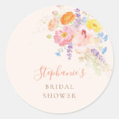 Bloemen & Prosecco Bloemige Bruidsdouche Stickers (Voorkant)
