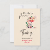 Bloemen & Prosecco Bloemige Bruiloft Feest Favorie Bedankkaart (Voorkant)