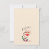 Bloemen & Prosecco Bloemige Bruiloft Feest Favorie Bedankkaart (Achterkant)