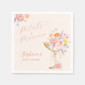 Bloemen & Prosecco Bloemige Bruiloftsshower Servet (Voorkant)