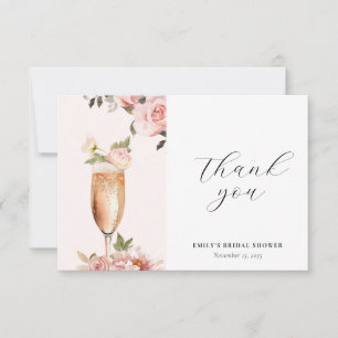 Bloemen & Prosecco Bloemrijke Bruidsdouche Bedankkaart