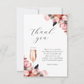 Bloemen & Prosecco Bloemrijke Bruidsdouche Bedankkaart (Voorkant)