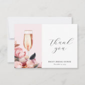 Bloemen & Prosecco Bloemrijke Bruidsdouche Bedankkaart (Voorkant)
