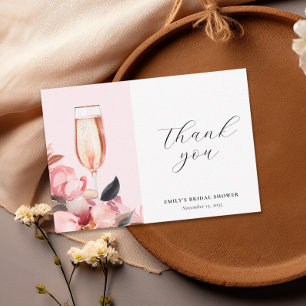 Bloemen & Prosecco Bloemrijke Bruidsdouche Bedankkaart