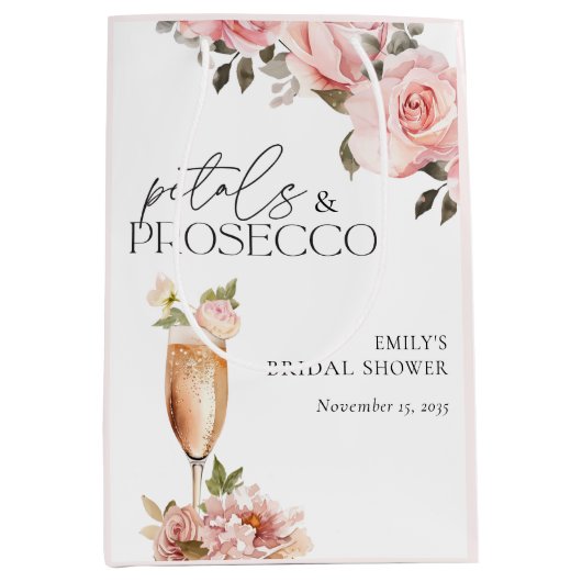 Bloemen & Prosecco Bloemrijke Bruidsdouche Medium Cadeauzakje (Voorkant)