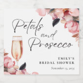 Bloemen & Prosecco Bloemrijke Bruidsdouche Sparkling Wijnetiket (Enkel label)