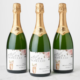 Bloemen & Prosecco Bloemrijke Bruidsdouche Sparkling Wijnetiket