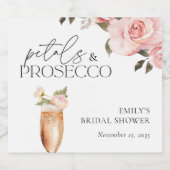 Bloemen & Prosecco Bloemrijke Bruidsdouche Sparkling Wijnetiket (Enkel label)