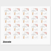 Bloemen & Prosecco Bloemrijke Bruidsdouche Vierkante Sticker (Vel)