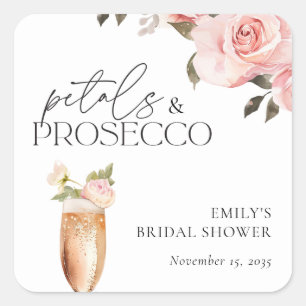Bloemen & Prosecco Bloemrijke Bruidsdouche Vierkante Sticker