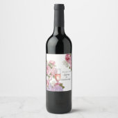 Bloemen & prosecco bloemstuk wijn etiket (Voorkant)