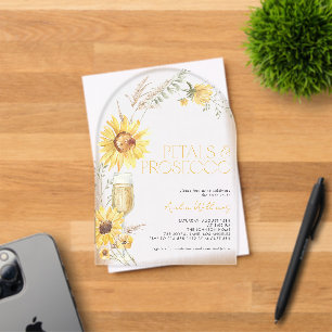 Bloemen & Prosecco Boho Zonnebloem Bruidsdouche Acryl Uitnodigingen