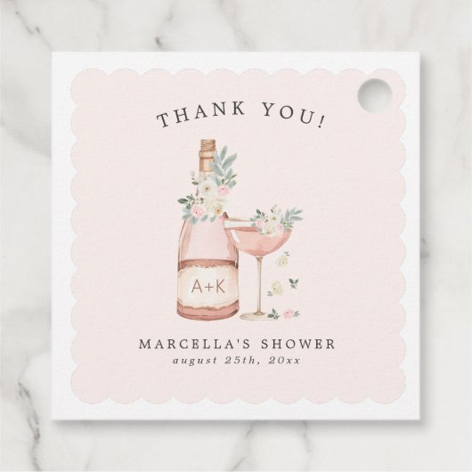 Bloemen & Prosecco Bruidsdiner Afscheidscadeau Bru Bedankjes Labels (Achterkant)