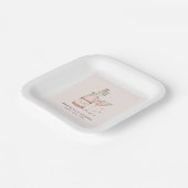 Bloemen & Prosecco Bruidsdiner Afscheidscadeau Bru Papieren Bordje (Gebogen)