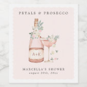 Bloemen & Prosecco Bruidsdiner Afscheidscadeau Bru Wijn Etiket (Enkel label)