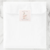 Bloemen & Prosecco Bruidsdiner Henparty Vierkante Sticker (Tas)