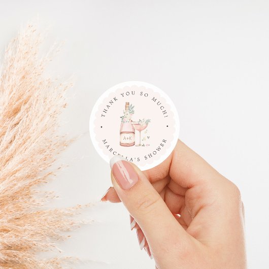 Bloemen & Prosecco Bruidsdouche Bachelorette Ronde Sticker