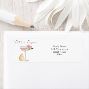Bloemen & Prosecco - bruidsdouche Etiket