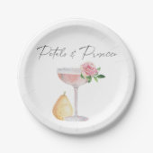 Bloemen & Prosecco - bruidsdouche Papieren Bordje (Voorkant)