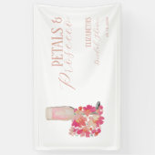 Bloemen & Prosecco Bruidsfeest Backdrop Roze Spandoek (Verticaal)