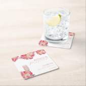 Bloemen & Prosecco Bruidsfeest Bloemrijk Roze Kartonnen Onderzetters (Insitu)
