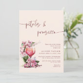 Bloemen & Prosecco Bruidsfeest Boho Mauve Kaart (Staand voorkant)