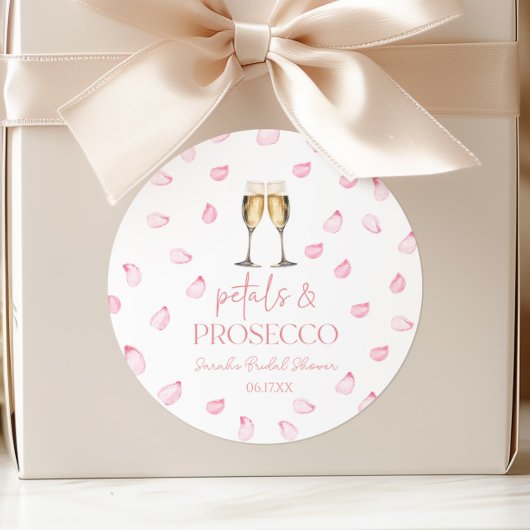 Bloemen & Prosecco Champagne Bruidscadeau Ronde Sticker