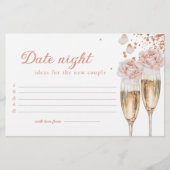 Bloemen & Prosecco Date Night Spel Bruidscadeau Briefpapier (Voorkant)