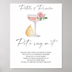 Bloemen & Prosecco - doe er een ring omheen spel Poster