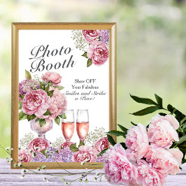Bloemen & Prosecco Fotohokje Bord Kaart