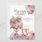 Bloemen & Prosecco "Grazing Table" Bordje Kaart (Voorkant)