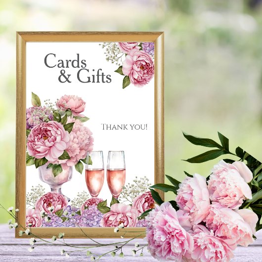 Bloemen & Prosecco "Kaarten & Cadeaus" Bord Kaart