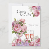 Bloemen & Prosecco "Kaarten & Cadeaus" Bord Kaart (Voorkant)