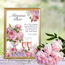 Bloemen & Prosecco Mimosa Bar Bord Kaart