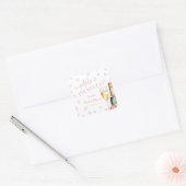 Bloemen & Prosecco Mimosa Champagne Bruidsdiner  Vierkante Sticker (Envelop)