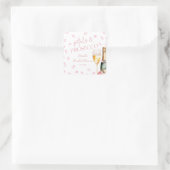 Bloemen & Prosecco Mimosa Champagne Bruidsmeisje  Vierkante Sticker (Tas)